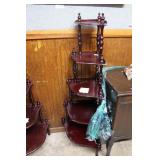 5 Tiered corner shelf, dark Mahogany finish