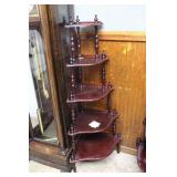 5 Tiered corner shelf, dark Mahogany finish