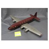 Metal framed airplane with 4 props