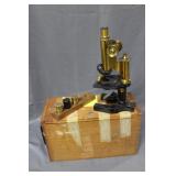 Microscope in wood box