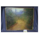 Impressionist art, into the woods, on canvas,