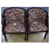 X2- Ornate parlor chairs, solid wood carved frame