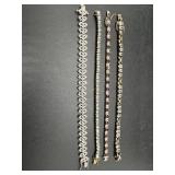 4 Silver Bracelets - total weight 72.6 g