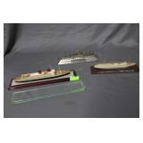 Three ship models - Holland America Line, metal