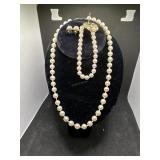 14K Pearl Necklace, Bracelet, Earring, and Ring