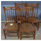 X4- Early American cane bottom chairs, American