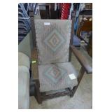 S.W. Style arm chair, hardwood w/ carved &