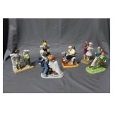 Six Danbury Mint Norman Rockwell figures