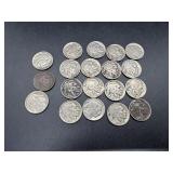 Nineteen Buffalo Nickels: 1921, (2) 1926, (5)