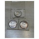1966 Canadian Silver Dollar & Two 1973 One