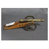 Tabletop brass replica cannon