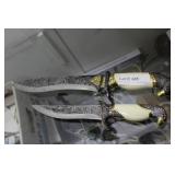 Two Eagle handled contemporary carved blade