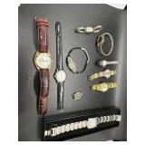 Ten watches: Quartz, Armitron, Eternity, Timex,