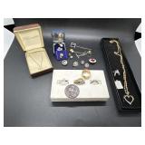 8 Pins, 2 Necklaces, 4 Rings, 2 Pendants, 1