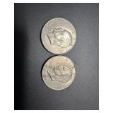 Two 1971 Eisenhower Silver Dollars