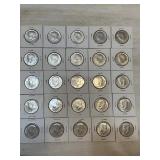 Twenty-Five Kennedy Half Dollars: (4)1964, 1965,