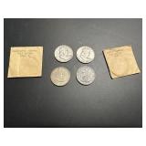 Two Benjamin Franklin Half Dollars: 1953, 1958
