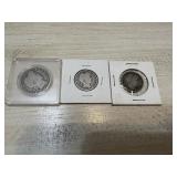 One 1900 Liberty Head Half Dollar and Two 1908