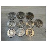 Ten Bicentennial Eisenhower Dollars