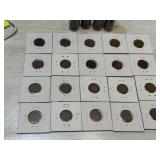 Four Partial Rolls of Wheat Pennies and an