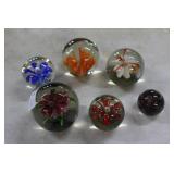 Paperweights, floral (6)