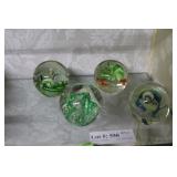 Paperweights   4 art glass  2-1/2 " floral ,