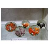 Paperweights  5 floral.  4 2"+ 12-1/2"