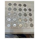 Twenty-Four Benjamin Franklin Half Dollars: