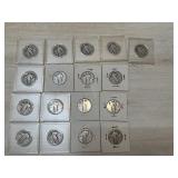 Seventeen Standing Liberty Quarters: 1925,