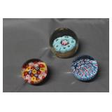Paperweights (3) millefiori