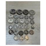 Four Silver Kennedy Half Dollars: (3)1971, 1964 &
