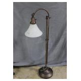 Contemporary slag glass reading floor lamp
