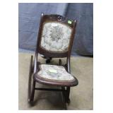 Folding nursery rocker31in hi. Floral & vine