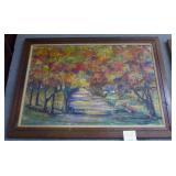 Oil on board -Birch tree sceneSigned "H