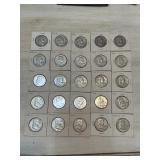 Twenty-Five Benjamin Franklin Half Dollars: 1950,