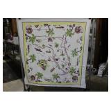 Two Vintage Florida Plum colored tablecloths