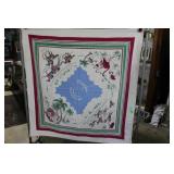 Vintage Florida Greyhound tablecloth 48" x 50"
