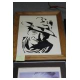 Laser Cut framed John Wayne 3D art 25.25" x