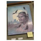 Native American print on board 20" x 16"