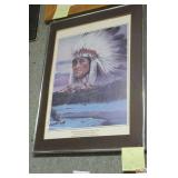 Native American Framed print of Indian chief
