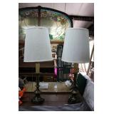 Pair of brass table lamps 40" H x 16" D