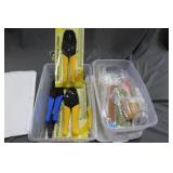 2 tubs - circuit board, grouping 4 ratchet cable c