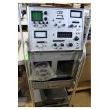 Motorola service monitor on custom 4 wheel cart wi