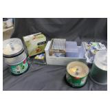 2 boxes & assorted stack units CD blanks & cases