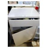 Tan 1 drawer, two door cabinet with antenna access