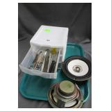 3 drawer index with miniature files, assorted elec
