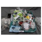 Tray assorted hardware, u bolts, coax connectors,