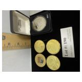 Four Disney 50th Anniversary tokens & Disney