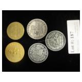 Five Disneyana collector coins