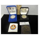 1996 Disneyana silver round, & 2001 Disneyana